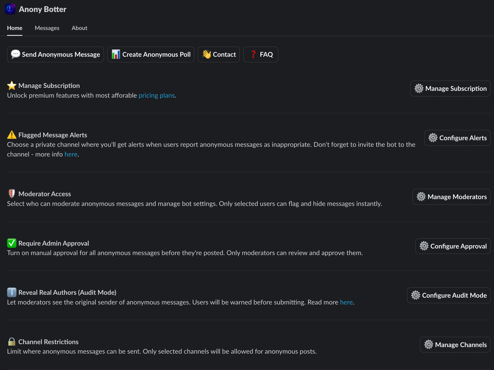 Collecting anonymous feedback in Slack