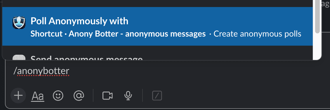 Anonymous polls in Slack with live results
