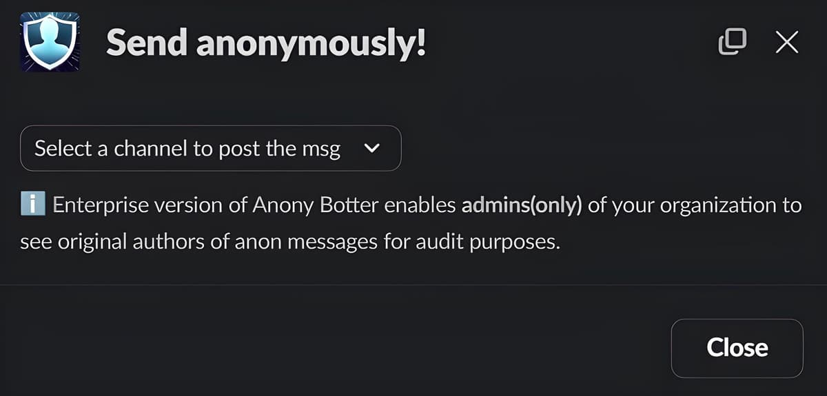 Admin visibility settings for anonymous messages