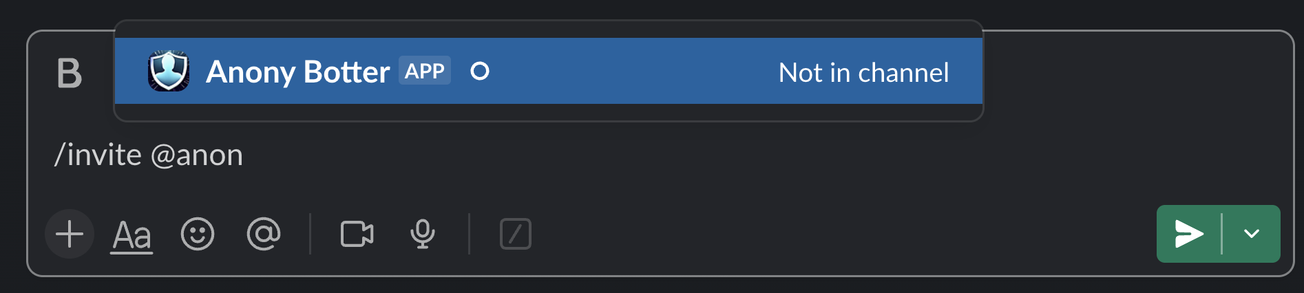 Screenshot for How to invite bot to private channels?